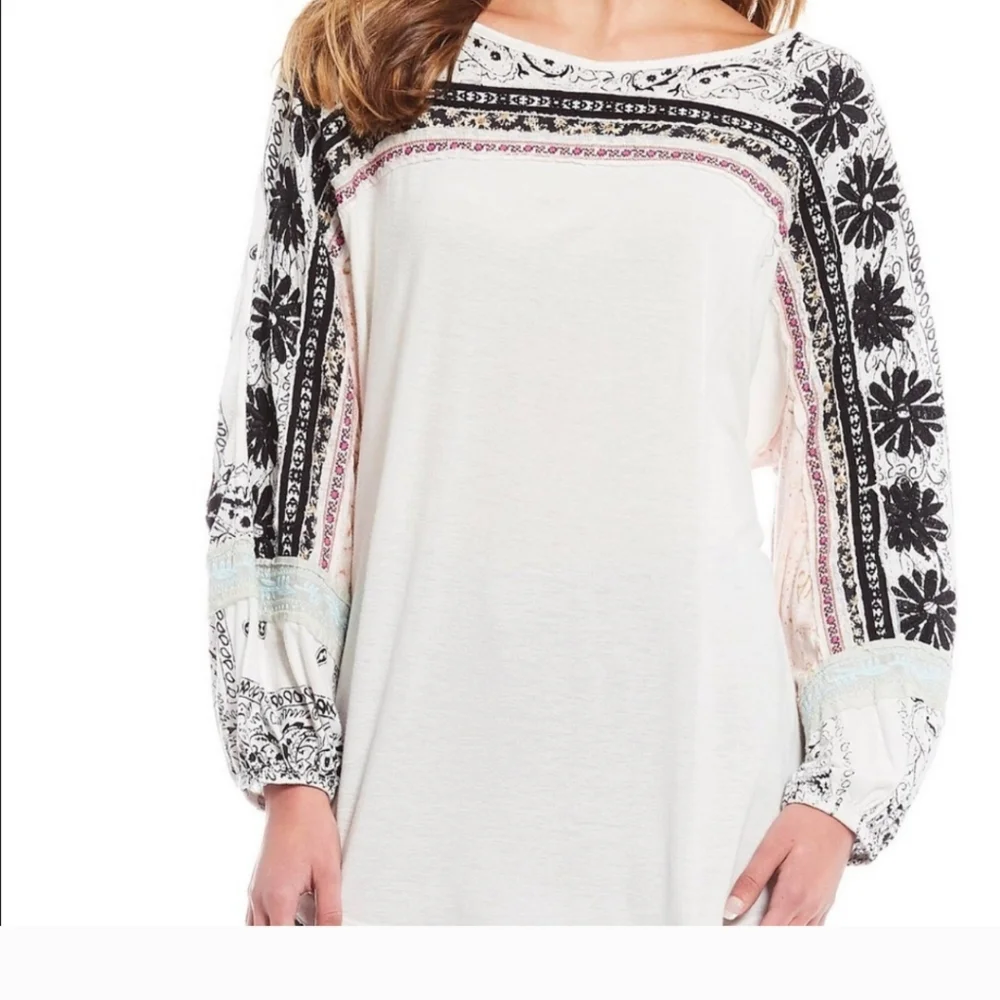 Free People Tripoli top in blush combo